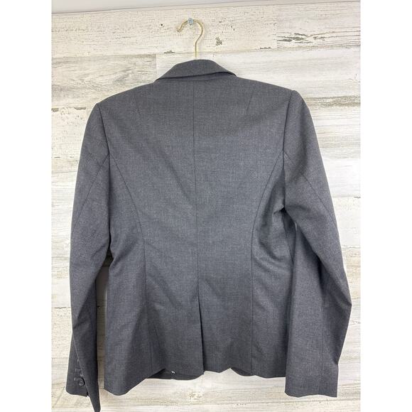 Banana Republic Women’s Petite 4 Gray Wool Blend Long Sleeve Blazer Jacket - Picture 2 of 4